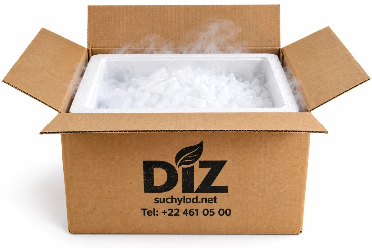 gotowy zestaw suchego lodu 7 kg ze styroboxem ST7 i kartonem OK-7