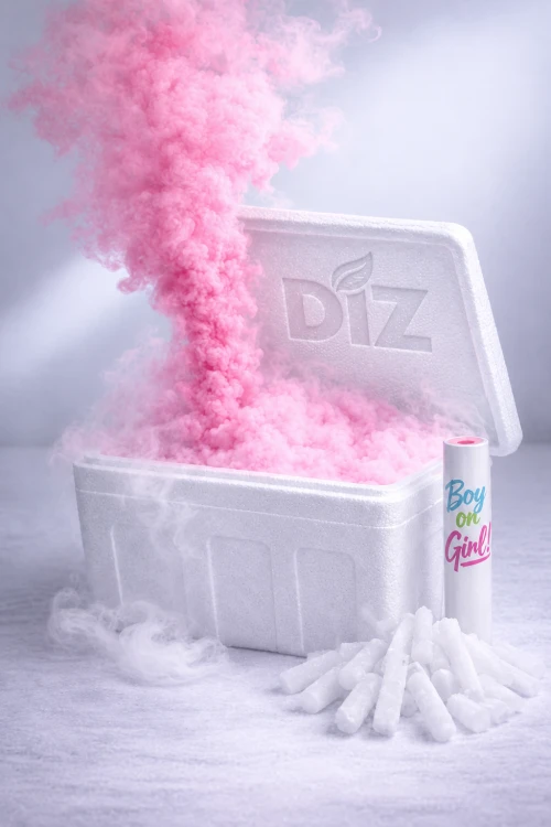 zestaw suchy lód gender reveal z flarą