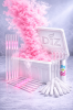 zestaw gender reveal suchy lód premium ze słomkami i mieszadełkami do drinków